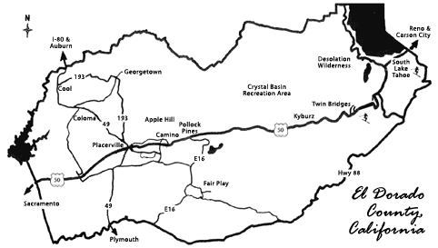 Map of El Dorado County, CA
